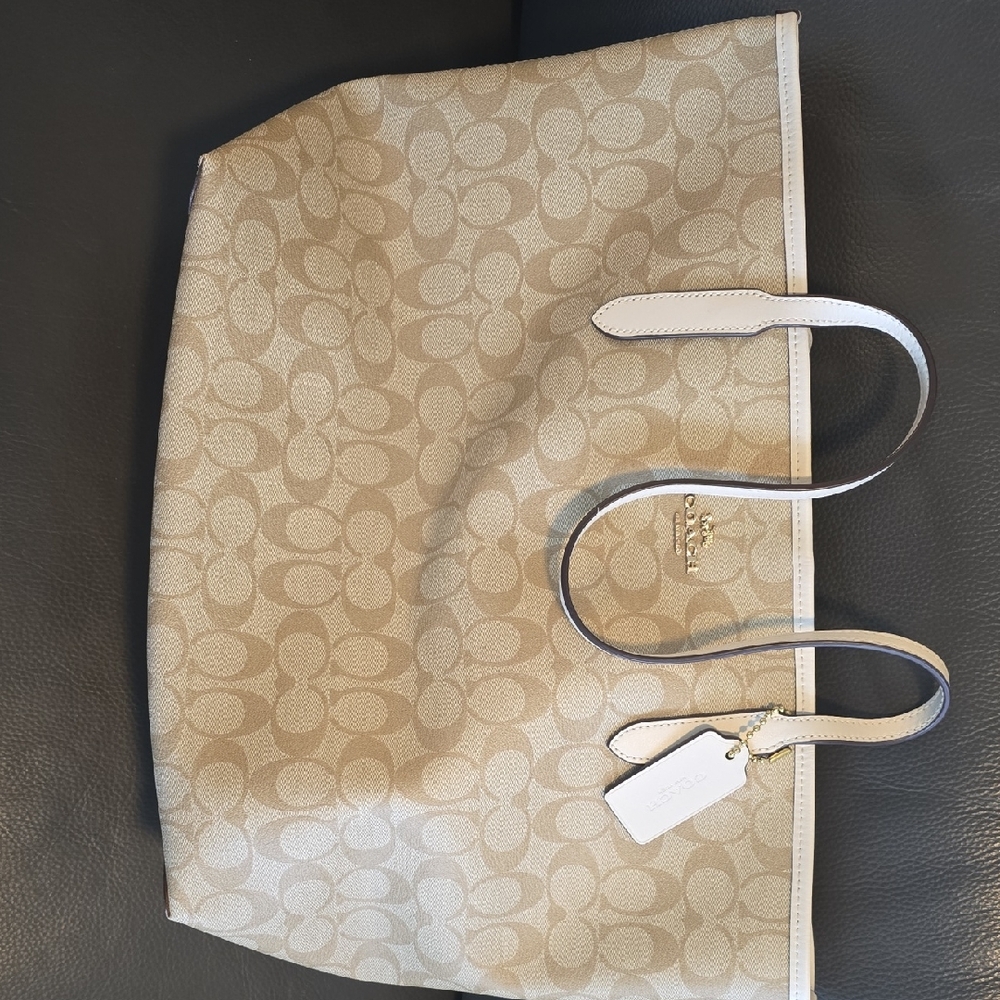 Coach Tan Signature Tote Bag